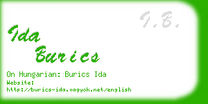 ida burics business card